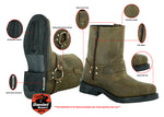 Leather Boots - Brown (Waterproof) w/ Side Zipper (DS-9742)