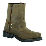 Leather Boots - Brown (Waterproof) w/ Side Zipper (DS-9742)