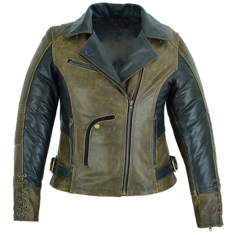 Soft Premium Leather Jacket - Two-Tone (DS-898)