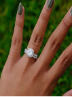 2pc/set Princess 925 Silver Round Cut AAA Zircon Diamond Engagement Wedding Ring (CGD-038)