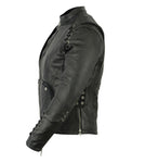 Stylish (Ladies') Jacket with Grommet and Lacing Accents (CGD-DS885)