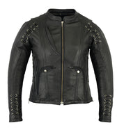 Stylish (Ladies') Jacket with Grommet and Lacing Accents (CGD-DS885)