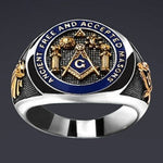 Masonic Stainless Steel Gold and Silver Ring (CGD-012)