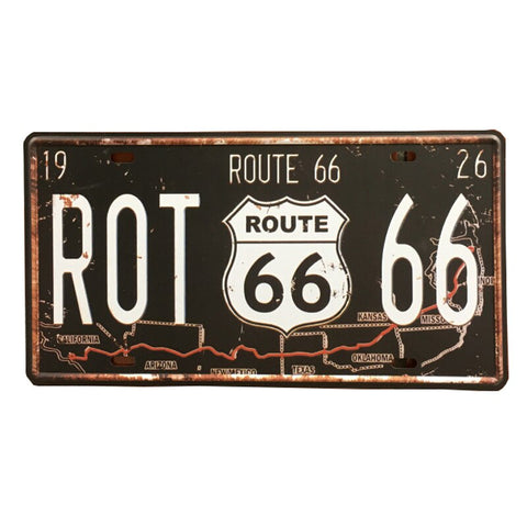 Vintage Route 66 License Plate / Wall Art (CGD-1003)