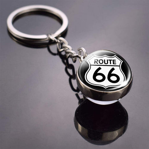 Route 66 Glass Ball keychain (CGD-1004)